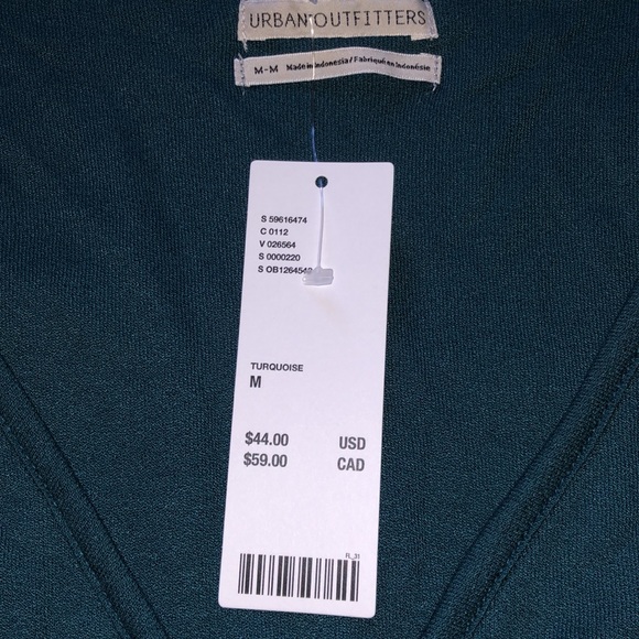 Urban Outfitters medium teal button-up, v-neck shirt - Picture 9 of 9